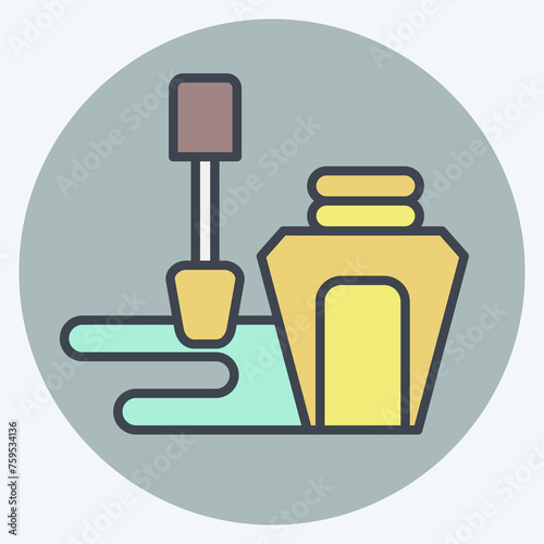 Icon Foundation. related to Cosmetic symbol. color mate style. simple design editable. simple illustration