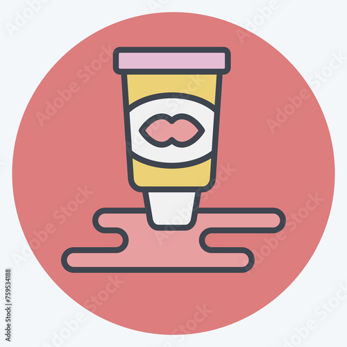 Icon Lip Gloss. related to Cosmetic symbol. color mate style. simple design editable. simple illustration