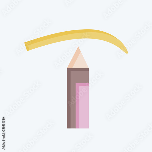 Icon Eyebrow Pencil. related to Cosmetic symbol. flat style. simple design editable. simple illustration