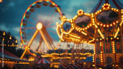 A family day at a local fair, with rides, games, and indulging in delicious carnival treats.