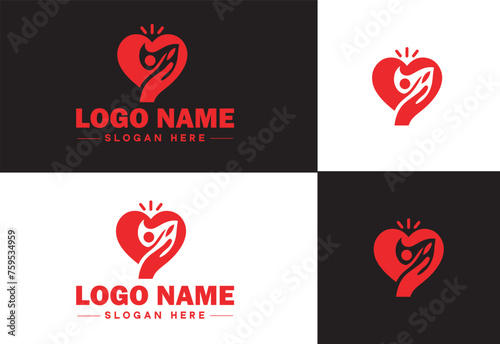 Heart logo valentines day vector art icon graphics for health icon heart logo template