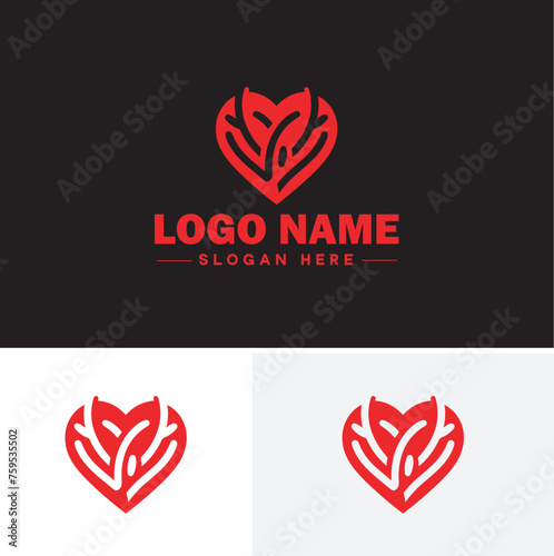 Heart logo valentines day vector art icon graphics for health icon heart logo template