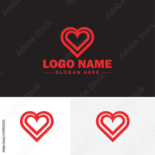 Heart logo valentines day vector art icon graphics for health icon heart logo template