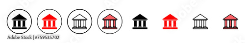 Bank icon vector illustration. Bank sign and symbol, museum, university