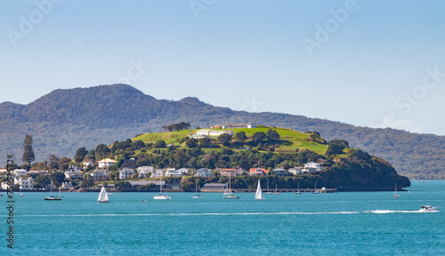 North Head and Waitamata Harbour with Rangitoto Island in the background