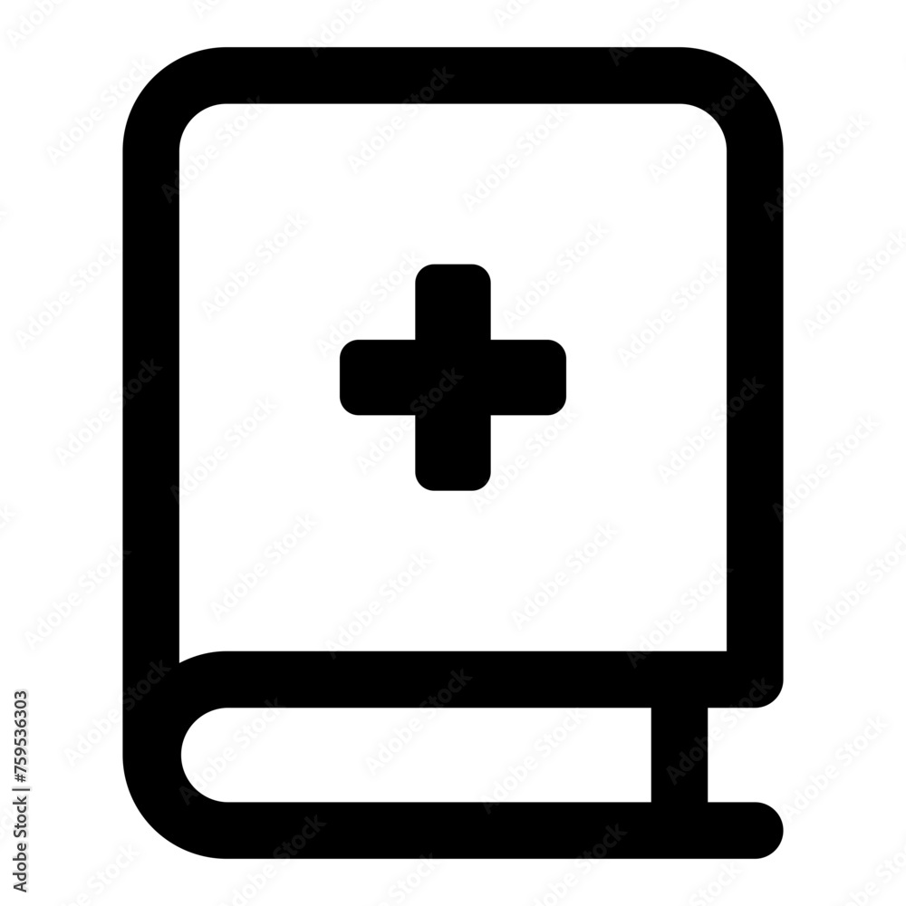 Medical book icon in outline style. Simple education vector — Pixel-perfect icon. Medical book icon in outline style. Simple education vector — Pixel-perfect icon.
