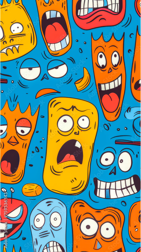 Comic doodles turn jestful jots on your mobile backdrop, presenting humorous sketches in a delightful, minimalist manner, mobile phone wallpaper Comic doodles turn jestful jots on your mobile backdrop, presenting humorous sketches in a delightful, minimalist manner, mobile phone wallpaper