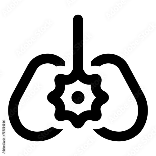 Lungs virus icon in outline style. Simple ANOTHERSYNONYMNAME vector illustration — pixel-perfect icon.