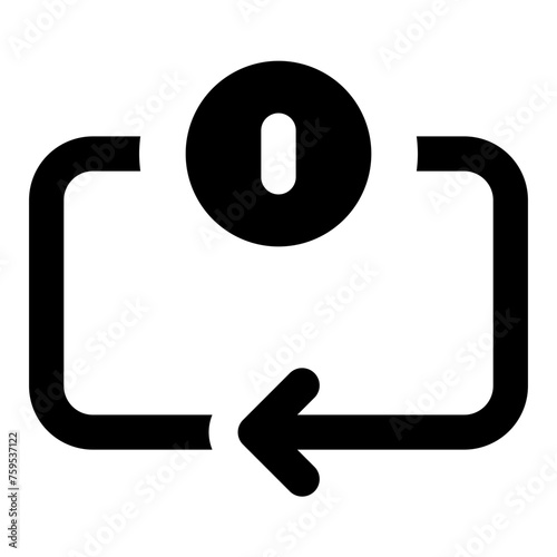 Repeat once line icon vector