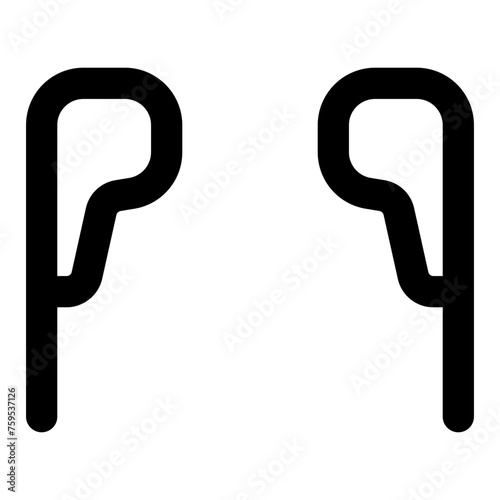 WIreless earphone line icon vector