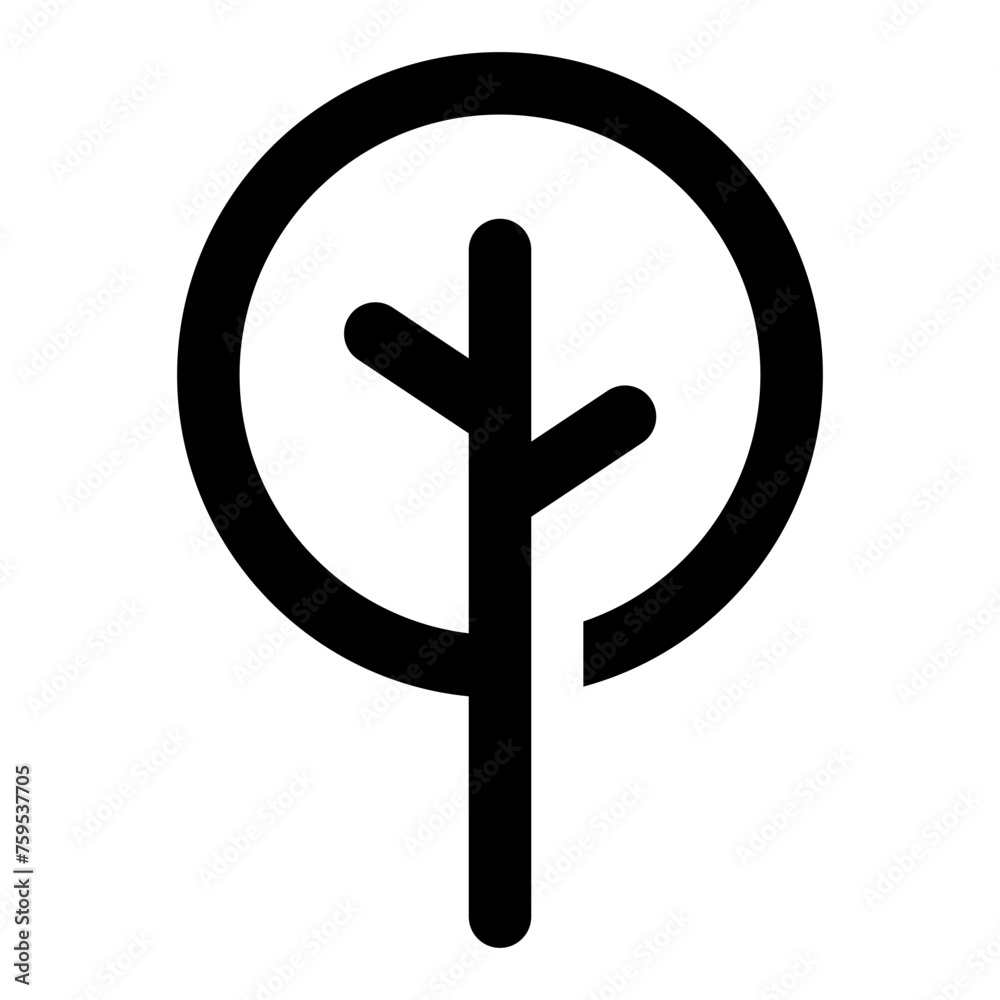 Circle tree icon in outline style. Simple round leaf vector illustration — pixel-perfect icon. Circle tree icon in outline style. Simple round leaf vector illustration — pixel-perfect icon.