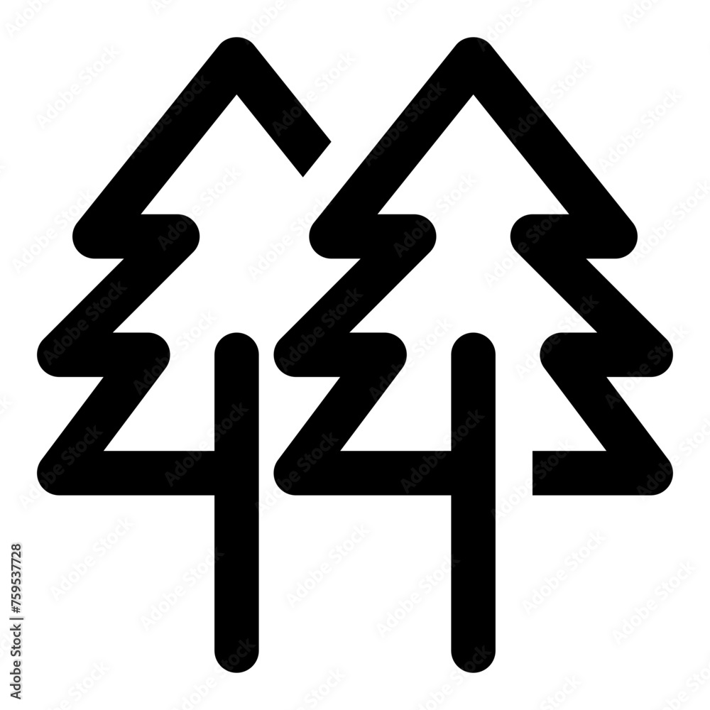 Trees icon in outline style. Simple pine forrest vector illustration — pixel-perfect icon. Trees icon in outline style. Simple pine forrest vector illustration — pixel-perfect icon.