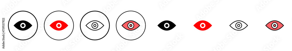 Eye icon vector illustration. Eye sign and symbol. Look and Vision icon. Eye icon vector illustration. Eye sign and symbol. Look and Vision icon.