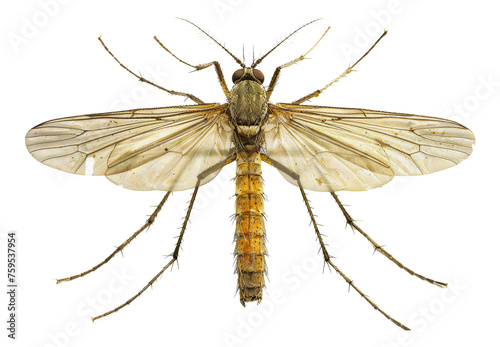 Close-up of a mosquito on transparent background - stock png.