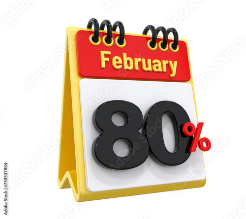 80Percent Discount Off Sale Calendar February