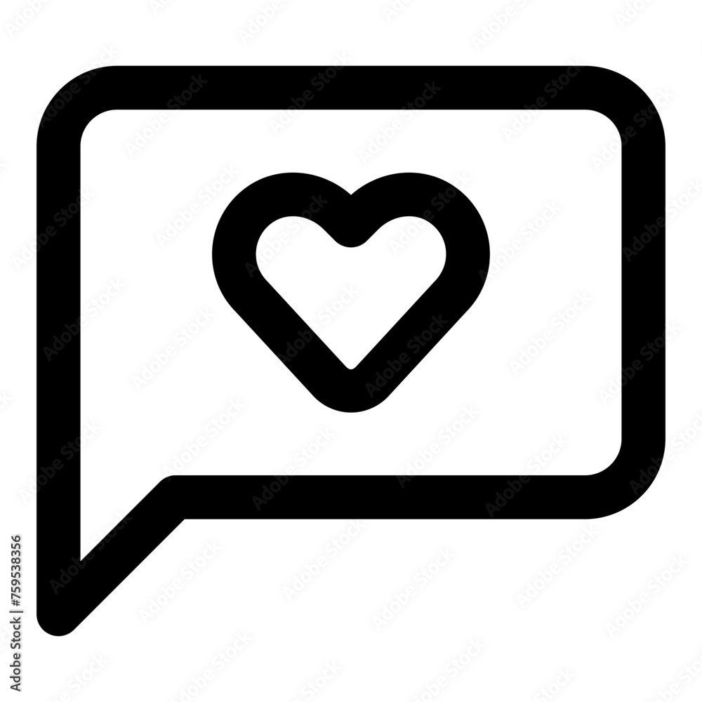 Love chat icon in outline style. Simple speech bubble with heart vector illustration — pixel-perfect icon. Love chat icon in outline style. Simple speech bubble with heart vector illustration — pixel-perfect icon.