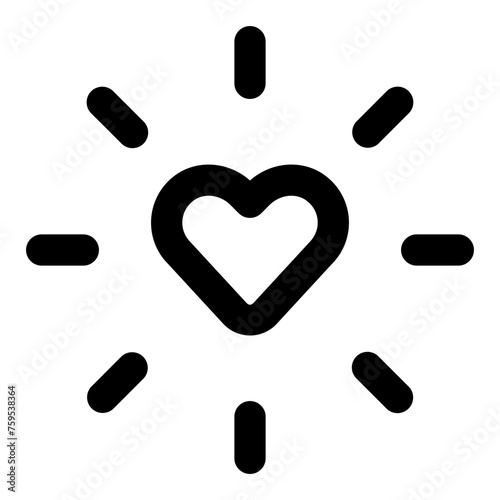 Heartbeat icon in outline style. Simple heart highlight vector illustration — pixel-perfect icon.