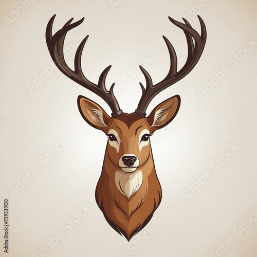 Logo illustration of a Deer hand drawn style art