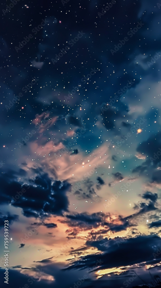 A watercolor night sky serenades your mobile screen with subtle shades of midnight elegance. ,mobile phone wallpaper