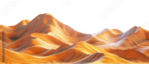 Textured sand dunes with intricate patterns, cut out - stock png.