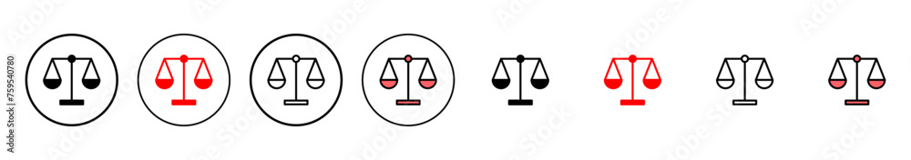Scales icon vector illustration. Law scale icon. Justice sign and symbol Scales icon vector illustration. Law scale icon. Justice sign and symbol