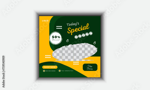 Social media banners for food promotion and  menu food sales  banner and Pizza, burger or hamburger online sale