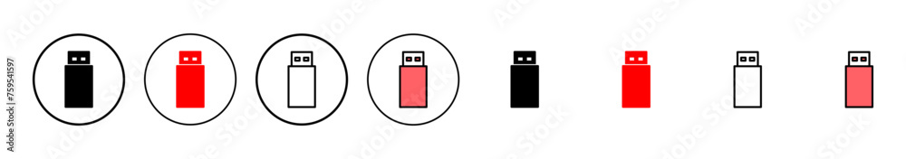 Fototapeta premium Usb icon vector illustration. Flash disk sign and symbol. flash drive sign.