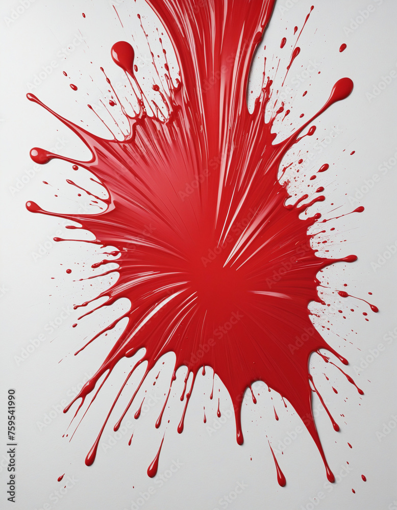 red splashes of 3d paint oil paint texture