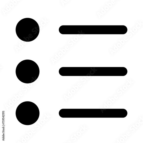 Bulleted list icon in outline style. Simple text formatting vector illustration — pixel-perfect icon.
