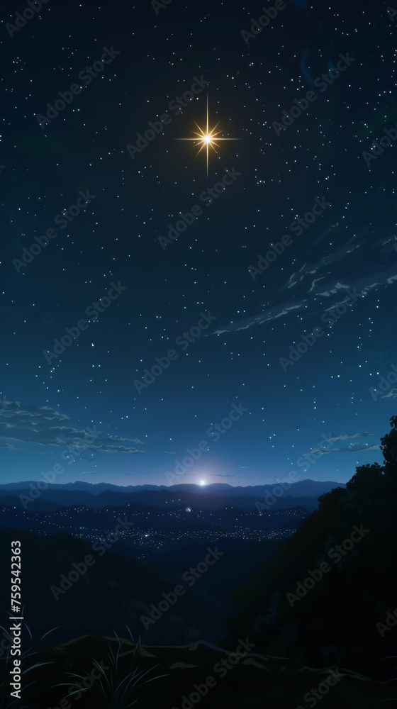 single, glowing star in a dark night sky, symbolizing the romance and drama genres in anime. mobile phone wallpaper single, glowing star in a dark night sky, symbolizing the romance and drama genres in anime. mobile phone wallpaper