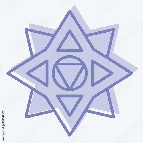 Icon Shuriken. related to Ninja symbol. two tone style. simple design editable. simple illustration