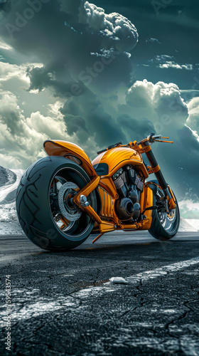 A motorcycle with turbo boosters, symbolizing extreme speed and power. mobile phone wallpaper