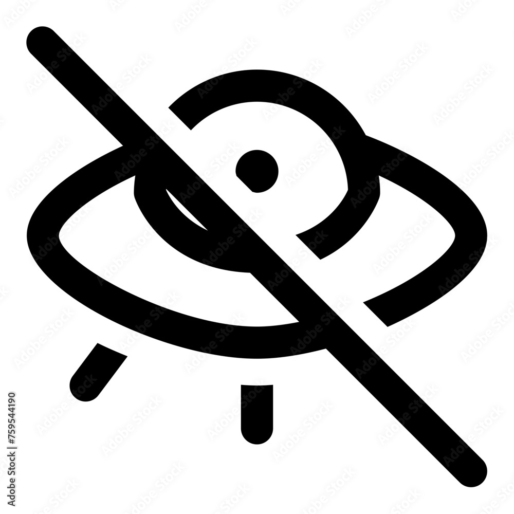 Flying saucer UFO off vector line icon Flying saucer UFO off vector line icon