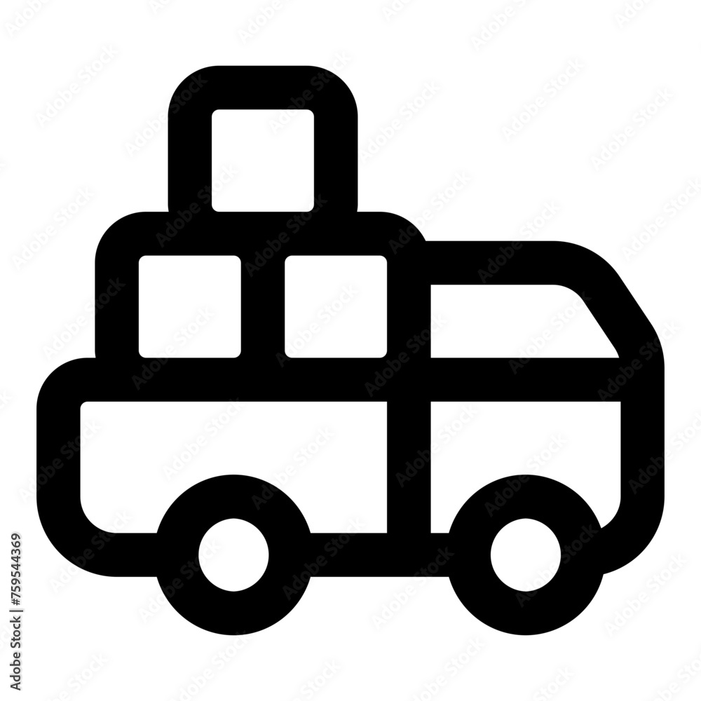 Pick up truck boxes vector line icon Pick up truck boxes vector line icon