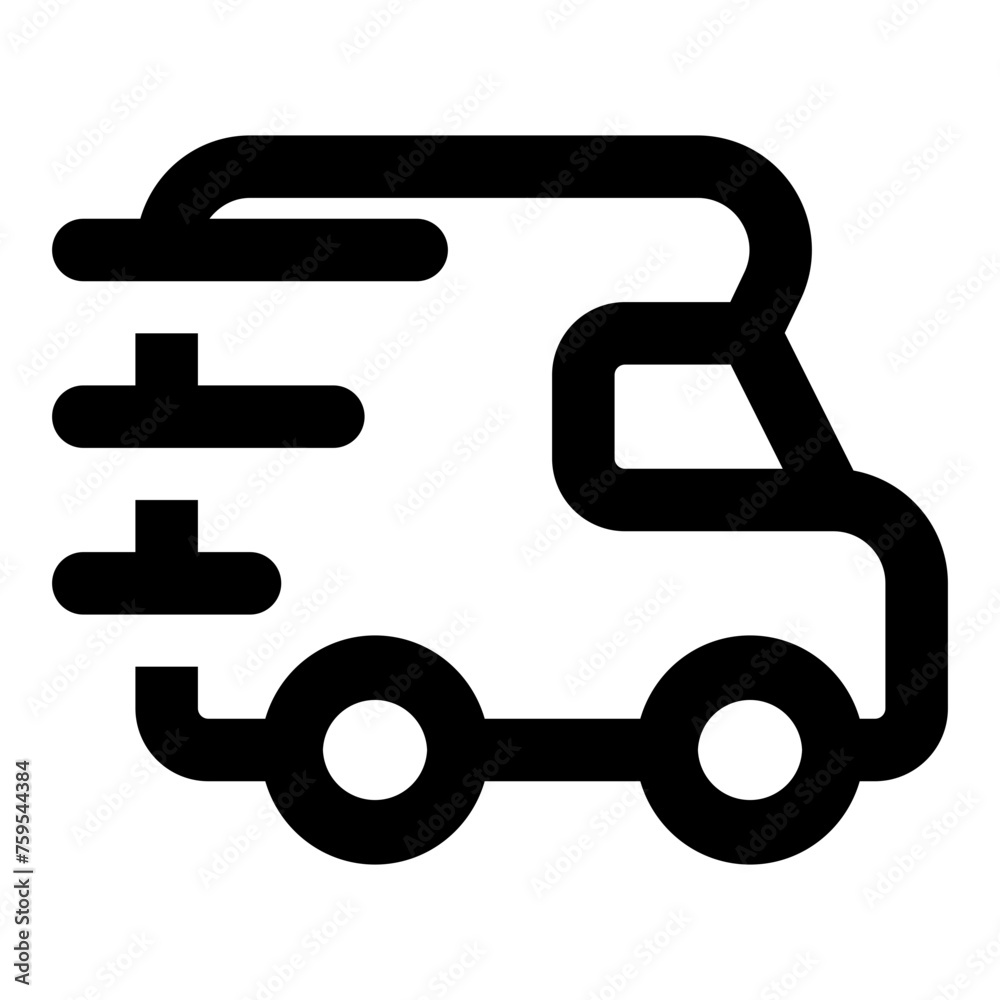 Delivery truck fast vector line icon Delivery truck fast vector line icon