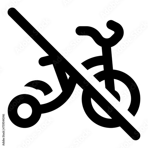 Tricycle off vector line icon