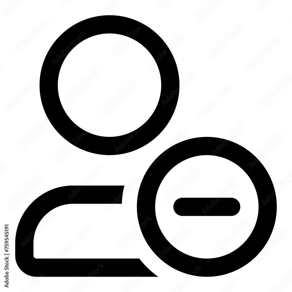 Icon of a remove user in outline style vector Icon of a remove user in outline style vector