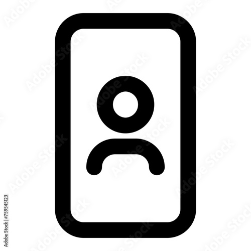 Mobile user vector line icon