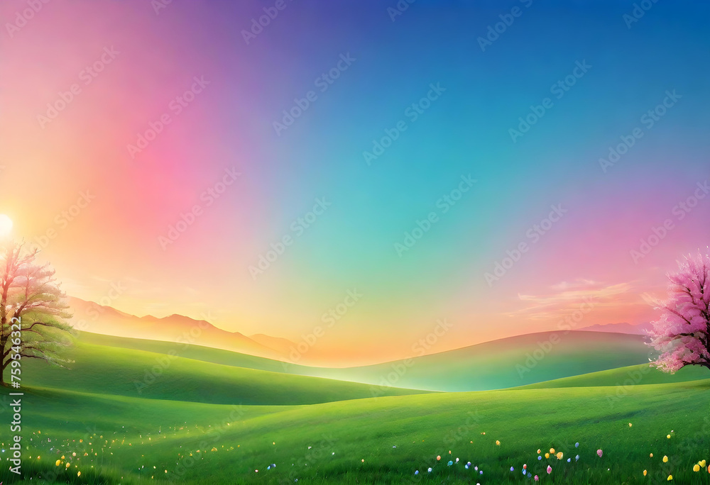 Spring Gradient Background, Gradient, Background, Spring, Seasonal, Fresh, Nature, Vibrant, Colorful, Blossom, Growth, Renewal, Floral, Soft, Pastel, AI Generated