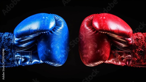 Two boxing gloves facing each other. © Media Srock