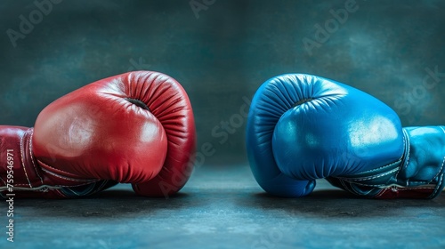 Two boxing gloves facing each other.