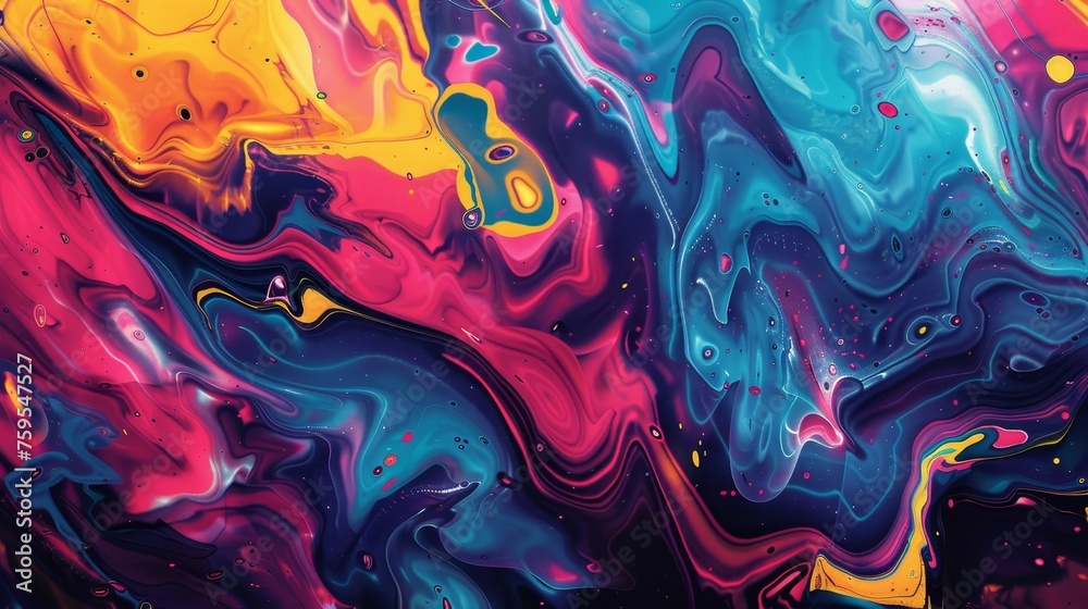 Colorful Abstract Artwork with Various Shapes and Patterns