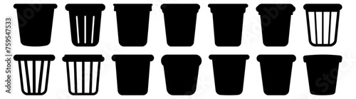 Wallpaper Mural Trash can garbage silhouette set vector design big pack of illustration and icon Torontodigital.ca