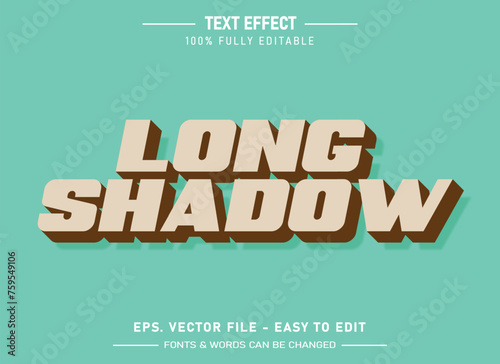 Retro long shadow editable text effect