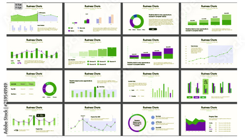 Business Infographic Set , Business infographics set with different diagram vector illustration. Data visualization elements, marketing charts and graphs. Website and presentation template. Abstract i