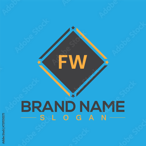 Letter FW logo design template vector for corporate business