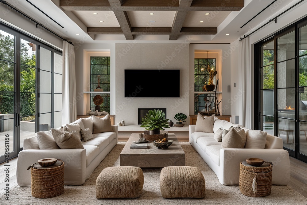Designer Living Room Showcasing a Stylish Modern Aesthetic.