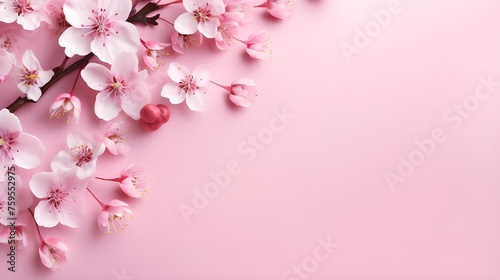 A pink background with flowers on it 