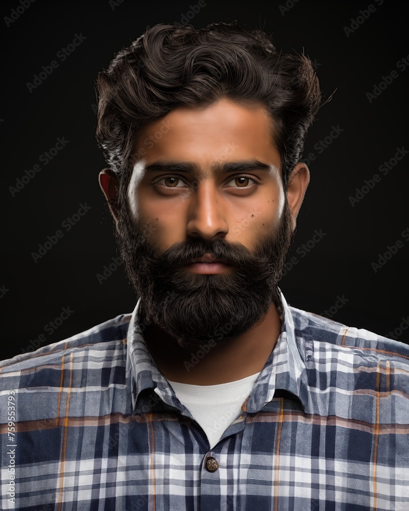 Fototapeta premium Indian guy with a beard Model photography