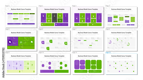 business model canvas Templates Collections, Colorful infographic of business model canvas with modern Ideas. Template for presentation